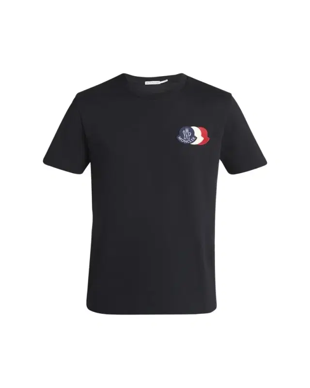 Men's Cotton Triple Logo Patch Crewneck T-Shirt