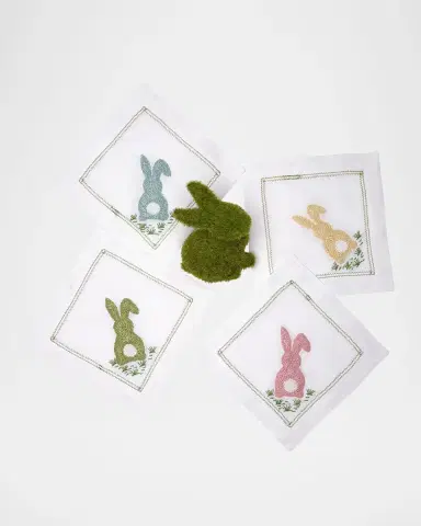 Deborah Rhodes Cottontail Embroidered Cocktail Napkins, Set of 4 | Thumbnail 3 Deborah Rhodes Cottontail Embroidered Cocktail Napkins, Set of 4 | Thumbnail 3