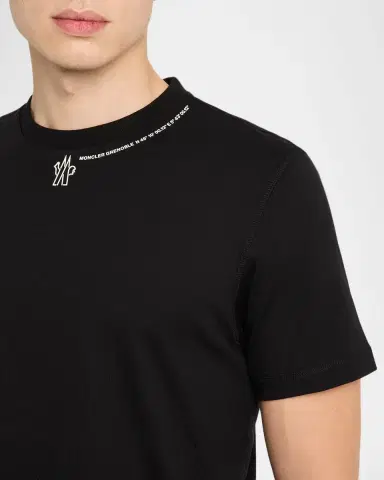 Moncler Grenoble Men's Cotton Logo Crewneck T-Shirt | Thumbnail 4 Moncler Grenoble Men's Cotton Logo Crewneck T-Shirt | Thumbnail 4