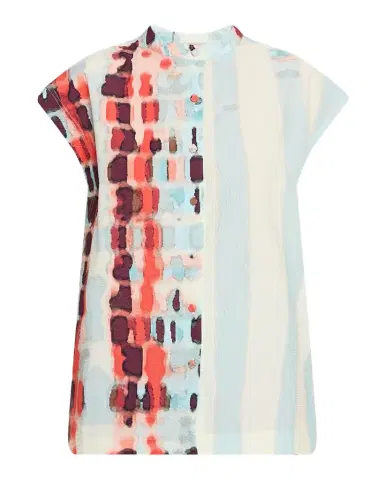 Silvia Tcherassi Adele Short-Sleeve Textured Blouse | Thumbnail 1