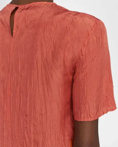 Joseph Brunet Crewneck Crinkled Habotai Silk Top | Thumbnail 6