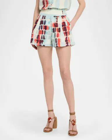 Silvia Tcherassi Giorgio Printed Cotton-Stretch Pull-On Shorts | Thumbnail 4 Silvia Tcherassi Giorgio Printed Cotton-Stretch Pull-On Shorts | Thumbnail 4