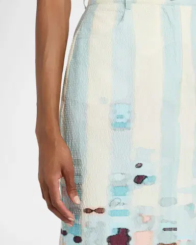 Silvia Tcherassi Layan Stretch Cotton Midi Skirt | Thumbnail 5