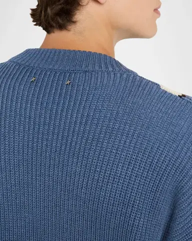 Golden Goose Men's Journey Wool Jacquard V-Style Crewneck Sweater | Thumbnail 5 Golden Goose Men's Journey Wool Jacquard V-Style Crewneck Sweater | Thumbnail 5