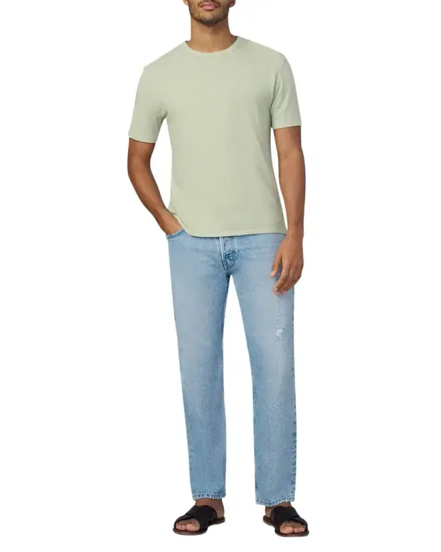 Men 's Bespoke Cotton and Linen Crewneck T-Shirt