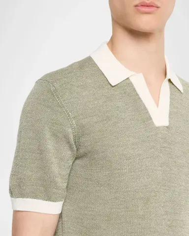 Orlebar Brown Men's Tailored-Fit Wool and Cotton Knit Johnny Collar Polo Shirt | Thumbnail 5