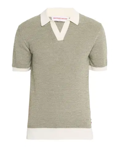 Orlebar Brown Men's Tailored-Fit Wool and Cotton Knit Johnny Collar Polo Shirt | Thumbnail 1