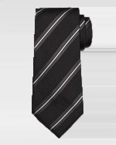 Tom Ford Men's Two-Tone Regimental Diagonal Stripe Silk Tie | Thumbnail 2 Tom Ford Men's Two-Tone Regimental Diagonal Stripe Silk Tie | Thumbnail 2