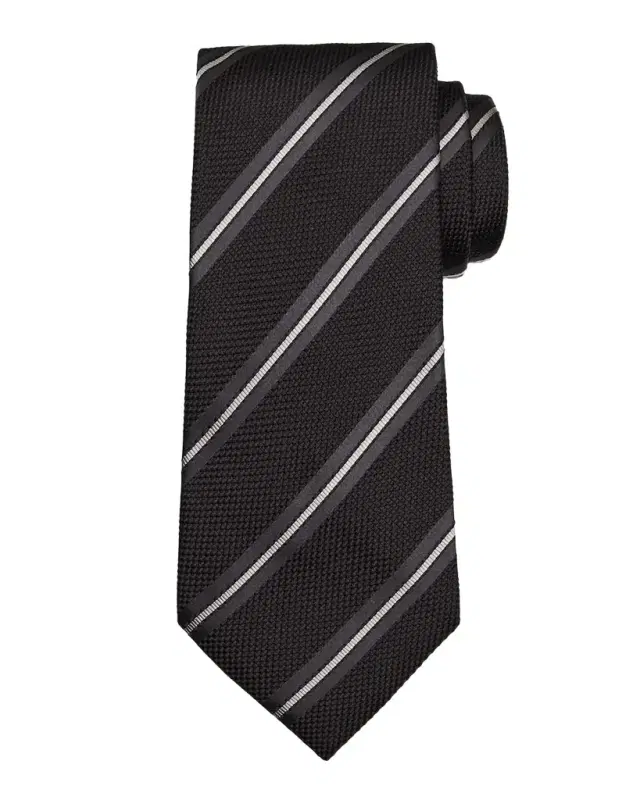 Men 's Two-Tone Regimental Diagonal Stripe Silk Tie