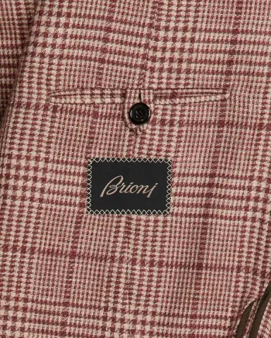 Brioni Men's Cashmere Blend Rust Plaid Sport Coat | Thumbnail 6 Brioni Men's Cashmere Blend Rust Plaid Sport Coat | Thumbnail 6