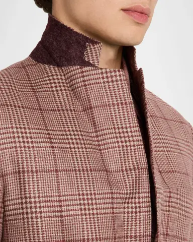 Brioni Men's Cashmere Blend Rust Plaid Sport Coat | Thumbnail 7 Brioni Men's Cashmere Blend Rust Plaid Sport Coat | Thumbnail 7