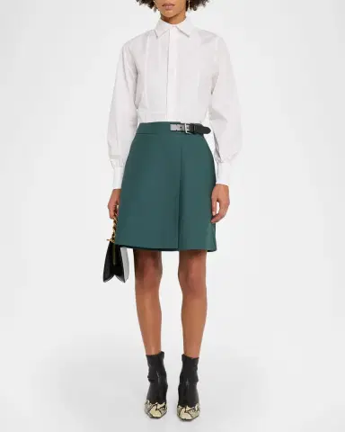 Dice Kayek Bib-Front Cotton Poplin Button-Front Shirt | Thumbnail 2