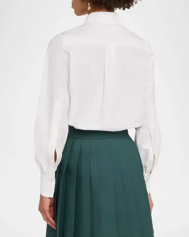Dice Kayek Bib-Front Cotton Poplin Button-Front Shirt | Thumbnail 3