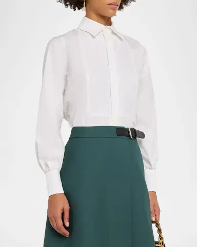 Dice Kayek Bib-Front Cotton Poplin Button-Front Shirt | Thumbnail 4