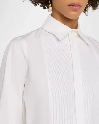 Dice Kayek Bib-Front Cotton Poplin Button-Front Shirt | Thumbnail 5