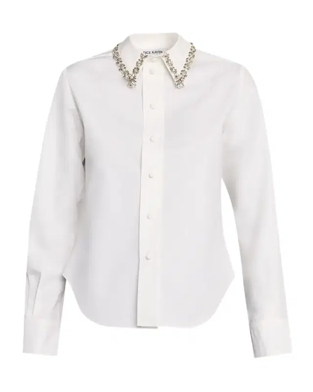 Dice Kayek Embellished Collar Button-Down Shirt