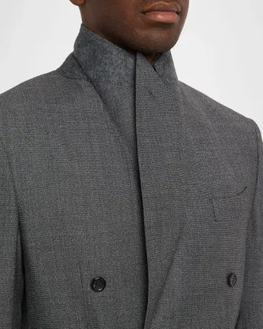 Canali Men's Wool Birdseye Double-Breasted Suit | Thumbnail 3