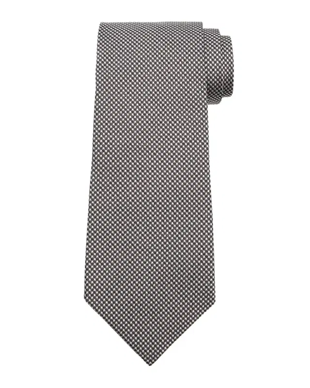 TOM FORD Men 's Micro-Houndstooth Silk Tie