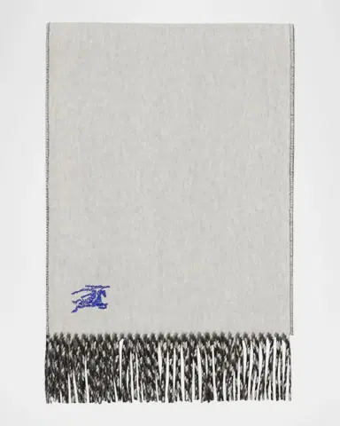 Burberry Cashmere Embroidered EKD Scarf | Thumbnail 3 Burberry Cashmere Embroidered EKD Scarf | Thumbnail 3