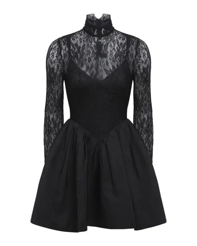 BCBGMAXAZRIA Stretch Lace Mini Bubble Dress