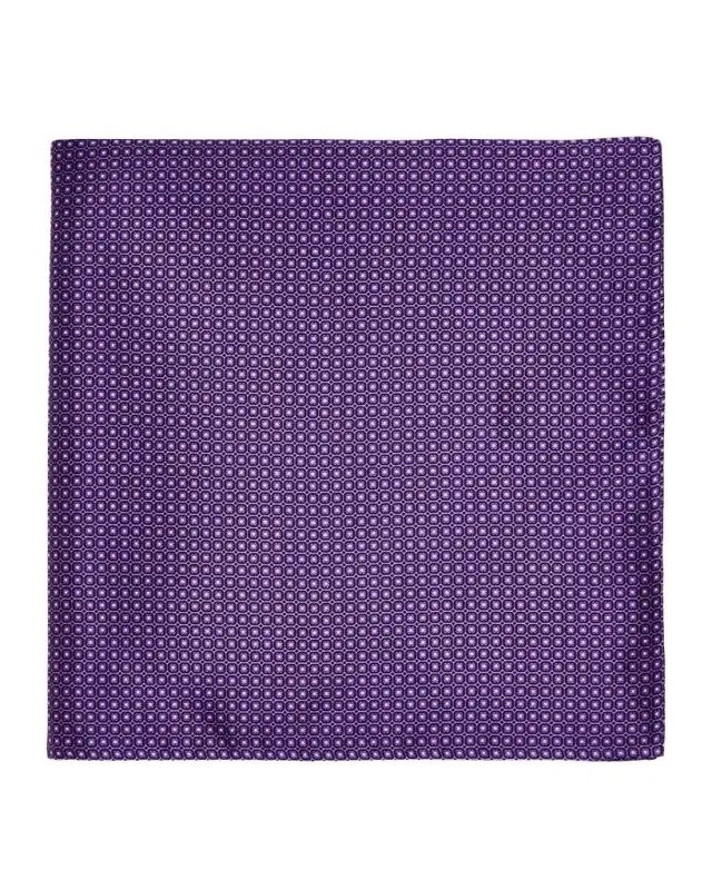 Men 's Micro-Geometric Silk Pocket Square