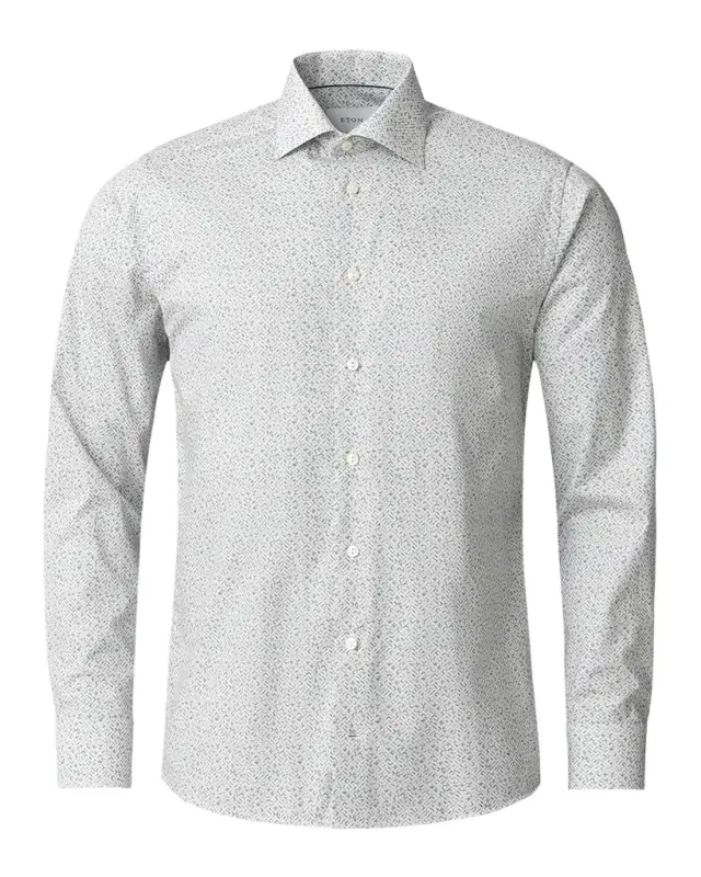 Men 's Signature Twill Geometric Slim-Fit Dress Shirt