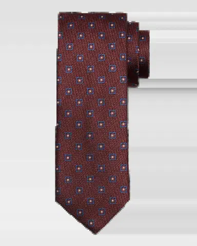 Canali Men 's Floral Geometric Silk Jacquard Tie | Thumbnail 2