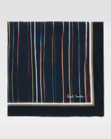 Paul Smith Men's Blurred Signature Stripe Cotton Pocket Square | Thumbnail 2 Paul Smith Men's Blurred Signature Stripe Cotton Pocket Square | Thumbnail 2