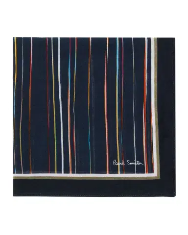 Paul Smith Men's Blurred Signature Stripe Cotton Pocket Square | Thumbnail 1 Paul Smith Men's Blurred Signature Stripe Cotton Pocket Square | Thumbnail 1