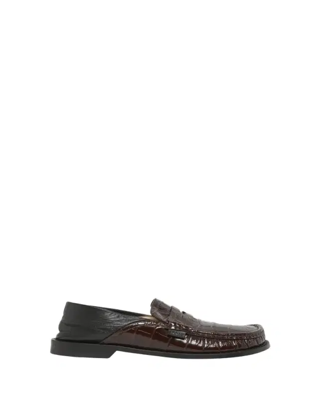 Men's Campo Croc-Effect Collapsible-Back Loafers