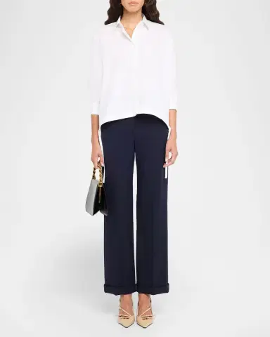 Emporio Armani Oversized Button-Down Cotton Poplin Shirt | Thumbnail 2 Emporio Armani Oversized Button-Down Cotton Poplin Shirt | Thumbnail 2