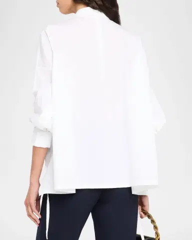 Emporio Armani Oversized Button-Down Cotton Poplin Shirt | Thumbnail 3 Emporio Armani Oversized Button-Down Cotton Poplin Shirt | Thumbnail 3