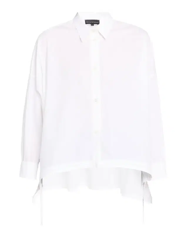 Oversized Button-Down Cotton Poplin Shirt