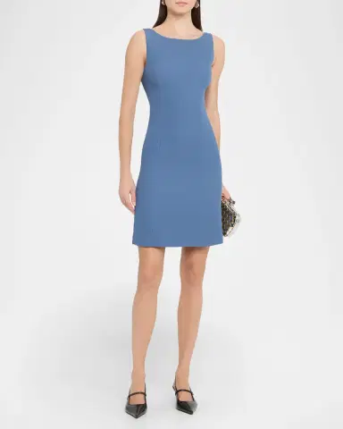 Emporio Armani Sleeveless High-Neck Waffle Dress | Thumbnail 4 Emporio Armani Sleeveless High-Neck Waffle Dress | Thumbnail 4