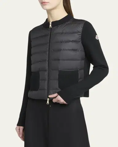 Moncler Padded Wool Zip-Up Cardigan | Thumbnail 4 Moncler Padded Wool Zip-Up Cardigan | Thumbnail 4