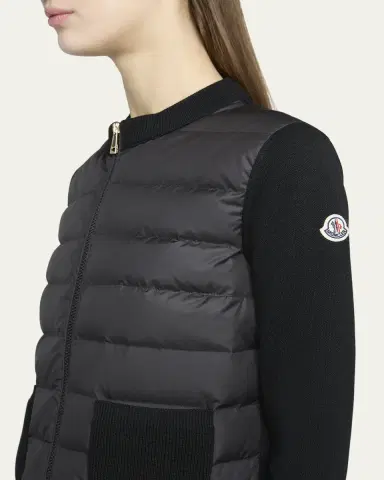 Moncler Padded Wool Zip-Up Cardigan | Thumbnail 5 Moncler Padded Wool Zip-Up Cardigan | Thumbnail 5