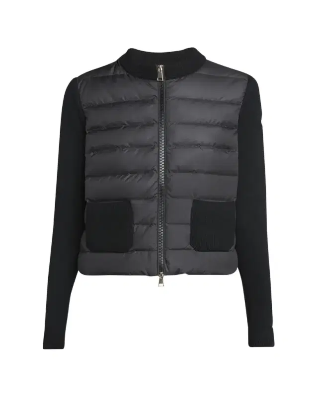 Padded Wool Zip-Up Cardigan
