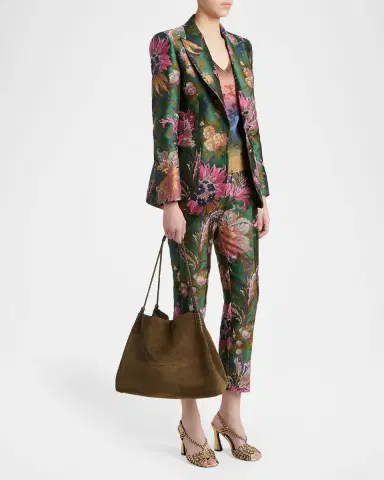 Etro Libra Medium Suede Shopper Tote Bag | Thumbnail 4