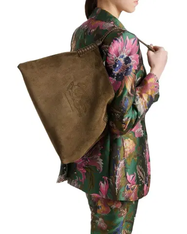 Etro Libra Medium Suede Shopper Tote Bag | Thumbnail 1