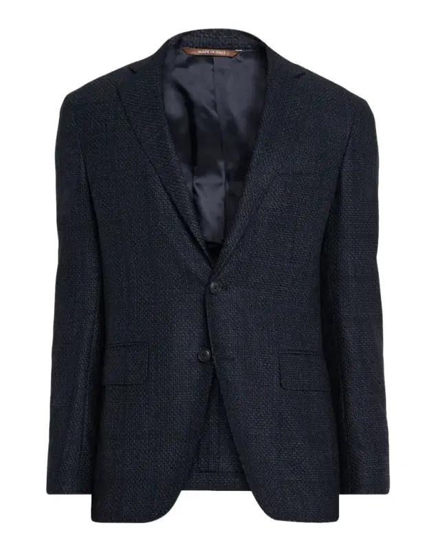 Canali Men 's Stepweave Wool Notch Lapel Sport Coat
