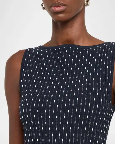 Emporio Armani Sleeveless Polka Dot Jacquard Mini Dress | Thumbnail 5 Emporio Armani Sleeveless Polka Dot Jacquard Mini Dress | Thumbnail 5