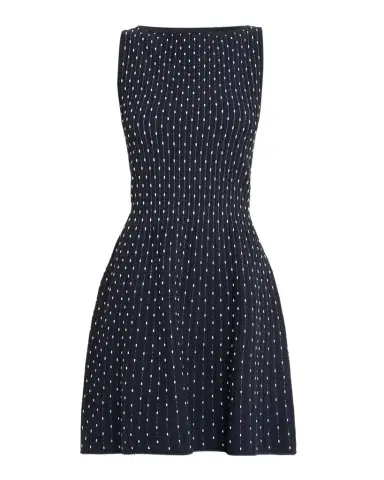 Emporio Armani Sleeveless Polka Dot Jacquard Mini Dress | Thumbnail 1 Emporio Armani Sleeveless Polka Dot Jacquard Mini Dress | Thumbnail 1