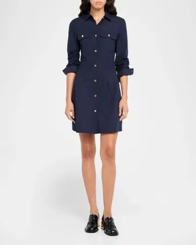 Emporio Armani Cotton Poplin Mini Shirtdress | Thumbnail 4 Emporio Armani Cotton Poplin Mini Shirtdress | Thumbnail 4