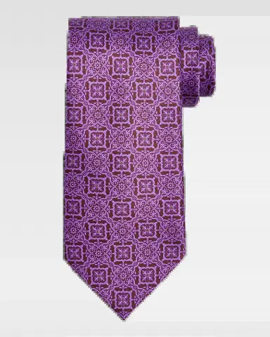 Stefano Ricci Men's Large Medallion Silk Tie | Thumbnail 2
