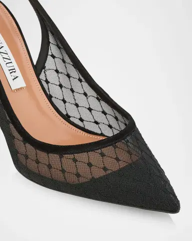 Aquazzura Net Mesh Suede Bow Pumps | Thumbnail 5 Aquazzura Net Mesh Suede Bow Pumps | Thumbnail 5