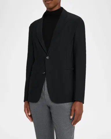 Emporio Armani Men's Rice Stitch Notch Lapel Sport Coat | Thumbnail 4