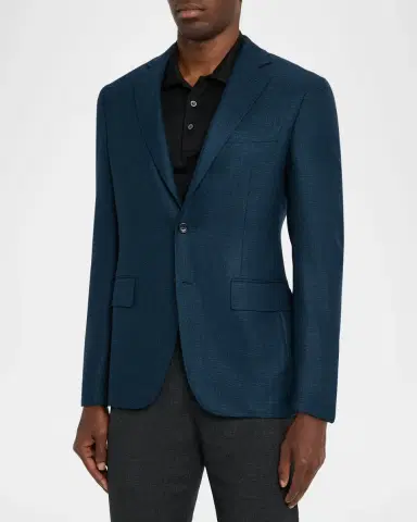Canali Men's Wool Textured Notch Lapel Sport Coat | Thumbnail 4