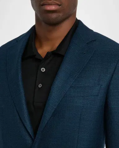 Canali Men's Wool Textured Notch Lapel Sport Coat | Thumbnail 5