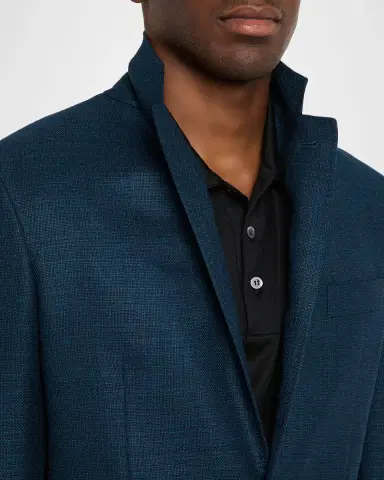 Canali Men's Wool Textured Notch Lapel Sport Coat | Thumbnail 7
