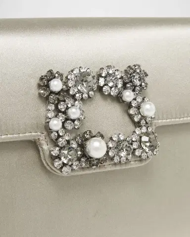 Roger Vivier Flower Buckle Satin Envelope Flap Bag | Thumbnail 4 Roger Vivier Flower Buckle Satin Envelope Flap Bag | Thumbnail 4